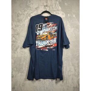 Joe Gibbs Racing Martin Truex Jr 19 NASCAR T-Shirt Navy Blue Mens 3XL Cotton